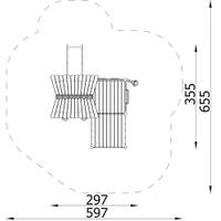 Robinio Sandspielhaus mit Mini-Rutsche & Seilzug - 18301 Top view