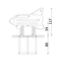 Universum 2er-Federwippe Raumschiff, Metall-Bodenanker - NV30108EPZK x 25