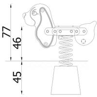 Federwippe Hund - 3012EPZ Side view