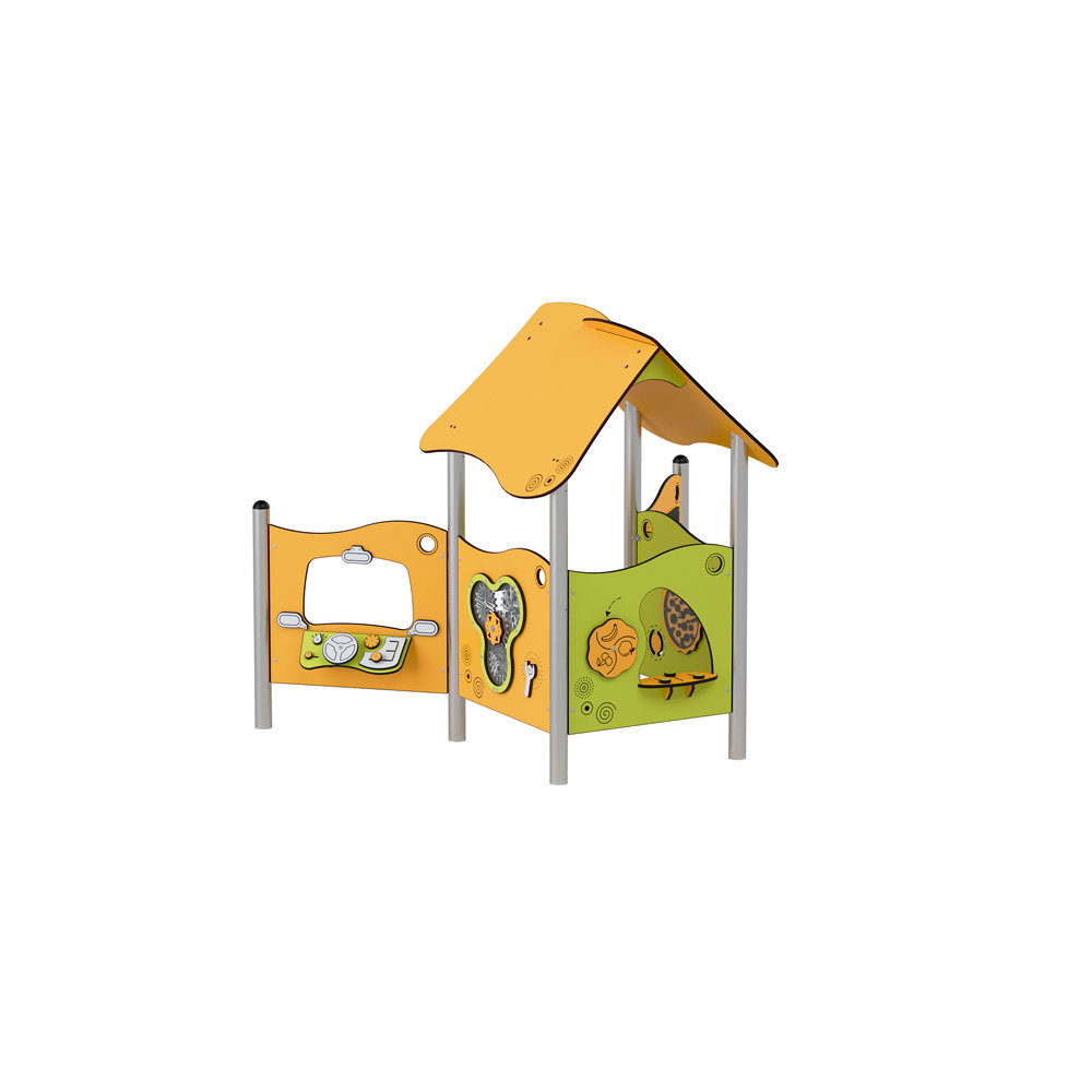 Milo Spielhaus mit Motorik- & Rollenspielwänden