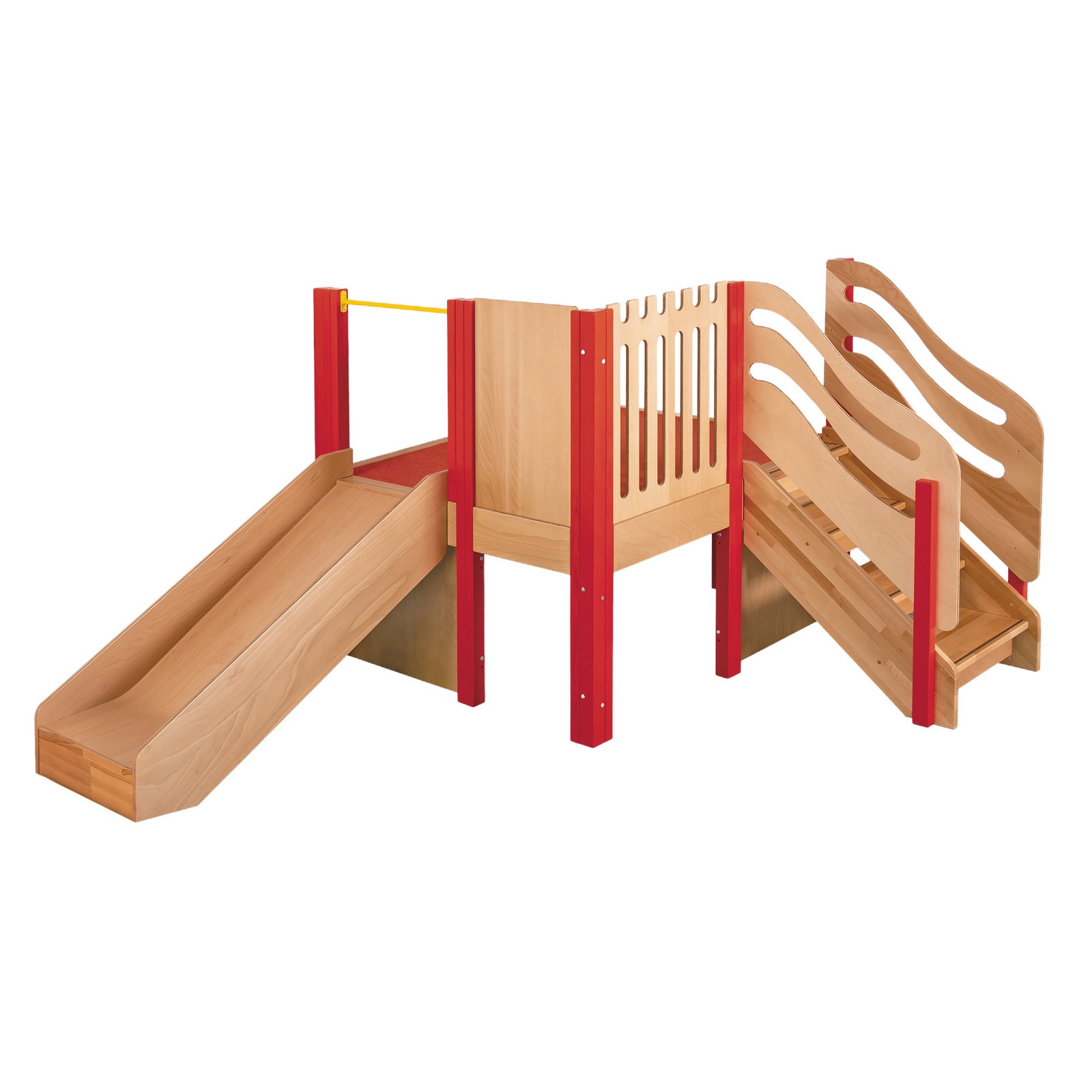 Krippen-Spielburg mit Treppe und Rutsche