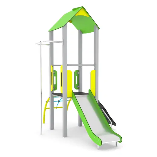02121 Spielturm mit Rutsche und Kletteraufstieg – STEEL 0212 - 02121