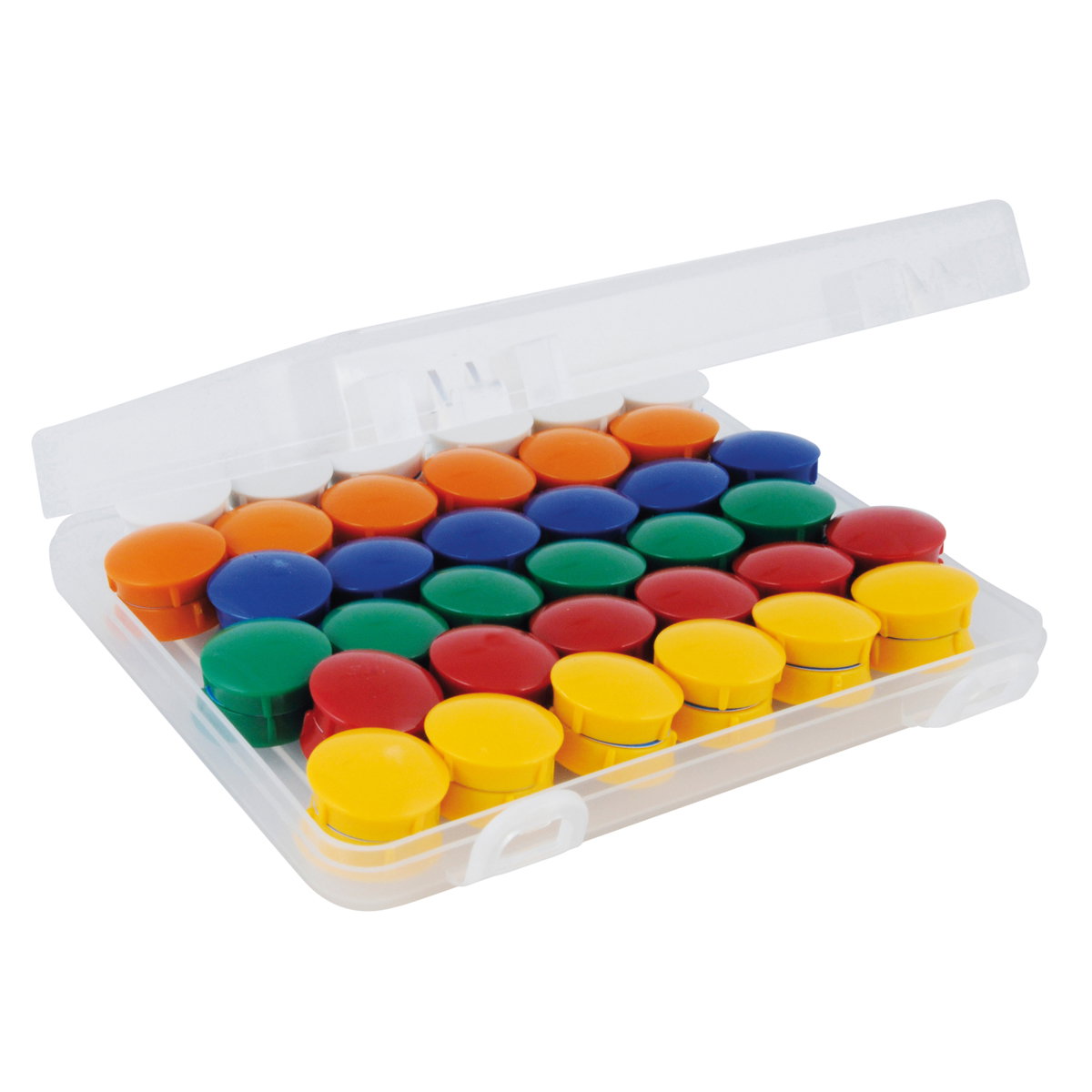 Haft-Magnete 21 mm in Box, 72-tlg.
