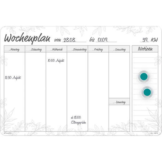 10812 print.indd Whiteboard-Wochenplan A4 Meine Woche magnetisch 4-tlg. - 10812 print.indd