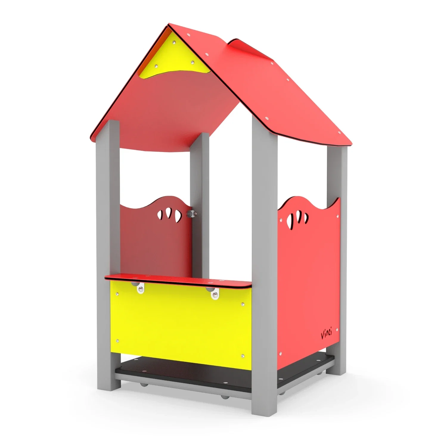 Stahl-Spielhaus mit Dach - STEEL 0814
