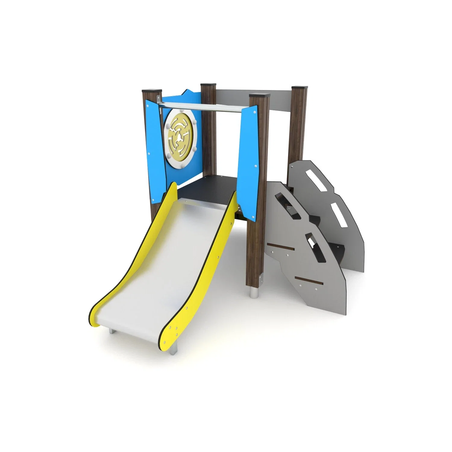 Kleinkind-Spielturm aus Holz mit Rutsche - WOODEN WD1510
