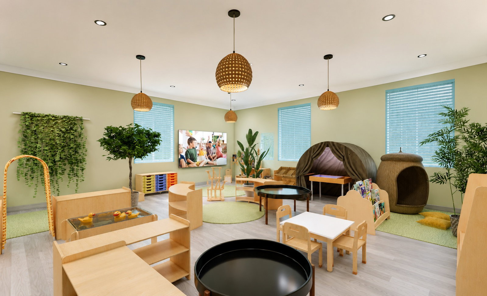 Naturnahe Cosy Raumplanung für Kita und Schule
