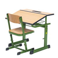 Ecoflex Einer-Schülertisch, höhenverstellbar, mit Drahtkorbablage - 768632 b