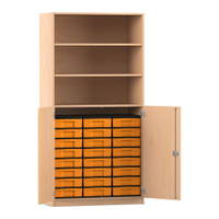Flexeo® Schrank, 24 kleine Boxen, 3 Fächer, 2 Halbtüren - 802004v0011 p01 1000
