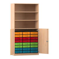 Flexeo® Schrank, 24 kleine Boxen, 3 Fächer, 2 Halbtüren – Bild 96