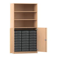 Flexeo® Schrank, 24 kleine Boxen, 3 Fächer, 2 Halbtüren – Bild 111