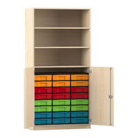 Flexeo® Schrank, 24 kleine Boxen, 3 Fächer, 2 Halbtüren – Bild 155
