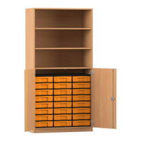 Flexeo® Schrank, 24 kleine Boxen, 3 Fächer, 2 Halbtüren – Bild 162