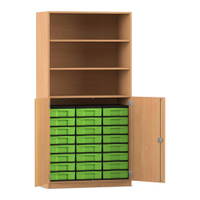 Flexeo® Schrank, 24 kleine Boxen, 3 Fächer, 2 Halbtüren – Bild 71