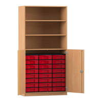 Flexeo® Schrank, 24 kleine Boxen, 3 Fächer, 2 Halbtüren – Bild 225