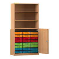 Flexeo® Schrank, 24 kleine Boxen, 3 Fächer, 2 Halbtüren – Bild 85