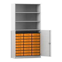 Flexeo® Schrank, 24 kleine Boxen, 3 Fächer, 2 Halbtüren – Bild 104