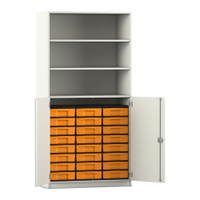 Flexeo® Schrank, 24 kleine Boxen, 3 Fächer, 2 Halbtüren – Bild 133