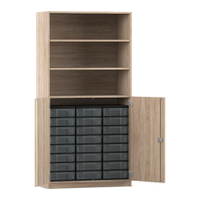 Flexeo® Schrank, 24 kleine Boxen, 3 Fächer, 2 Halbtüren – Bild 331