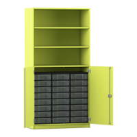 Flexeo® Schrank, 24 kleine Boxen, 3 Fächer, 2 Halbtüren – Bild 211