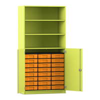 Flexeo® Schrank, 24 kleine Boxen, 3 Fächer, 2 Halbtüren – Bild 337