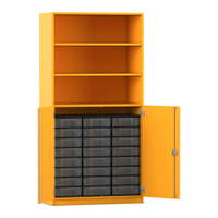 Flexeo® Schrank, 24 kleine Boxen, 3 Fächer, 2 Halbtüren – Bild 228