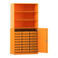 Flexeo® Schrank, 24 kleine Boxen, 3 Fächer, 2 Halbtüren