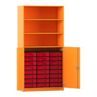 Flexeo® Schrank, 24 kleine Boxen, 3 Fächer, 2 Halbtüren