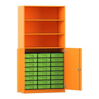 Flexeo® Schrank, 24 kleine Boxen, 3 Fächer, 2 Halbtüren