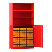 Flexeo® Schrank, 24 kleine Boxen, 3 Fächer, 2 Halbtüren – Bild 256