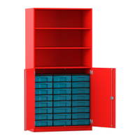 Flexeo® Schrank, 24 kleine Boxen, 3 Fächer, 2 Halbtüren – Bild 267