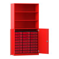Flexeo® Schrank, 24 kleine Boxen, 3 Fächer, 2 Halbtüren – Bild 292