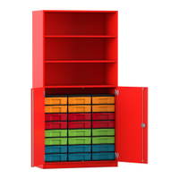 Flexeo® Schrank, 24 kleine Boxen, 3 Fächer, 2 Halbtüren – Bild 305