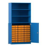 Flexeo® Schrank, 24 kleine Boxen, 3 Fächer, 2 Halbtüren – Bild 299