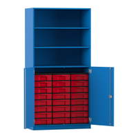 Flexeo® Schrank, 24 kleine Boxen, 3 Fächer, 2 Halbtüren – Bild 306