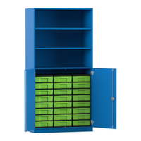Flexeo® Schrank, 24 kleine Boxen, 3 Fächer, 2 Halbtüren – Bild 298
