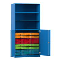 Flexeo® Schrank, 24 kleine Boxen, 3 Fächer, 2 Halbtüren – Bild 319
