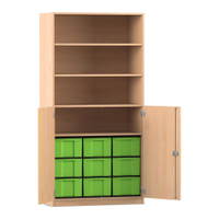 Flexeo® Schrank, 9 große Boxen, 4 Fächer, 2 Halbtüren – Bild 18