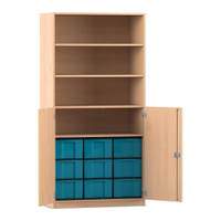 Flexeo® Schrank, 9 große Boxen, 4 Fächer, 2 Halbtüren – Bild 19