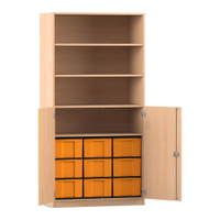 Flexeo® Schrank, 9 große Boxen, 4 Fächer, 2 Halbtüren – Bild 31