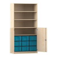 Flexeo® Schrank, 9 große Boxen, 4 Fächer, 2 Halbtüren – Bild 42