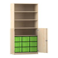 Flexeo® Schrank, 9 große Boxen, 4 Fächer, 2 Halbtüren – Bild 50