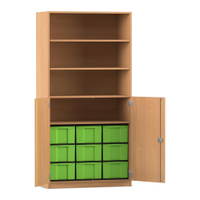 Flexeo® Schrank, 9 große Boxen, 4 Fächer, 2 Halbtüren – Bild 80