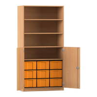Flexeo® Schrank, 9 große Boxen, 4 Fächer, 2 Halbtüren – Bild 69