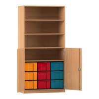 Flexeo® Schrank, 9 große Boxen, 4 Fächer, 2 Halbtüren – Bild 212