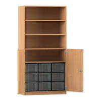 Flexeo® Schrank, 9 große Boxen, 4 Fächer, 2 Halbtüren – Bild 215