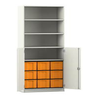 Flexeo® Schrank, 9 große Boxen, 4 Fächer, 2 Halbtüren – Bild 121