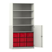 Flexeo® Schrank, 9 große Boxen, 4 Fächer, 2 Halbtüren – Bild 122