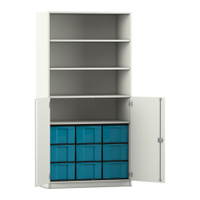 Flexeo® Schrank, 9 große Boxen, 4 Fächer, 2 Halbtüren – Bild 282