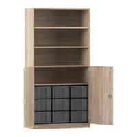 Flexeo® Schrank, 9 große Boxen, 4 Fächer, 2 Halbtüren – Bild 165